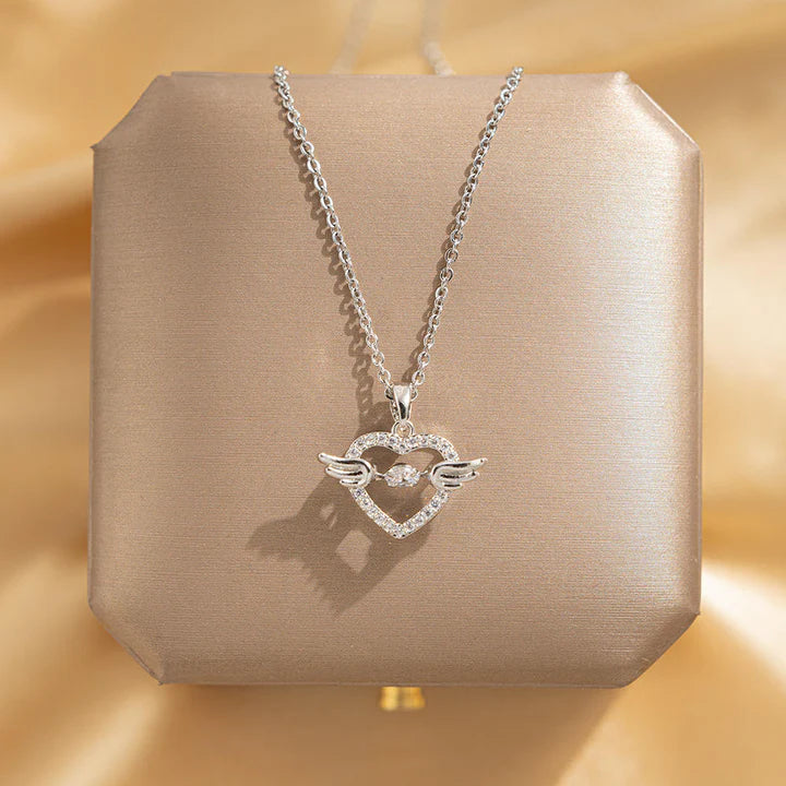 Angel Wings Heart Necklace – Dazzling Symbol of Love & Protection
