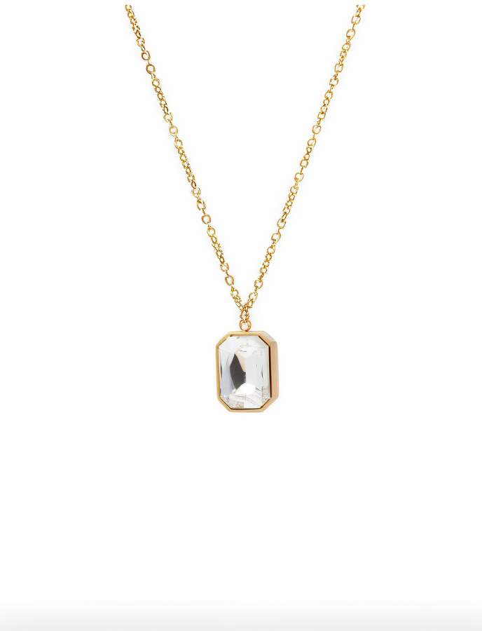 Anti Tennis Gold-Plated Pendant with Crystal Charm