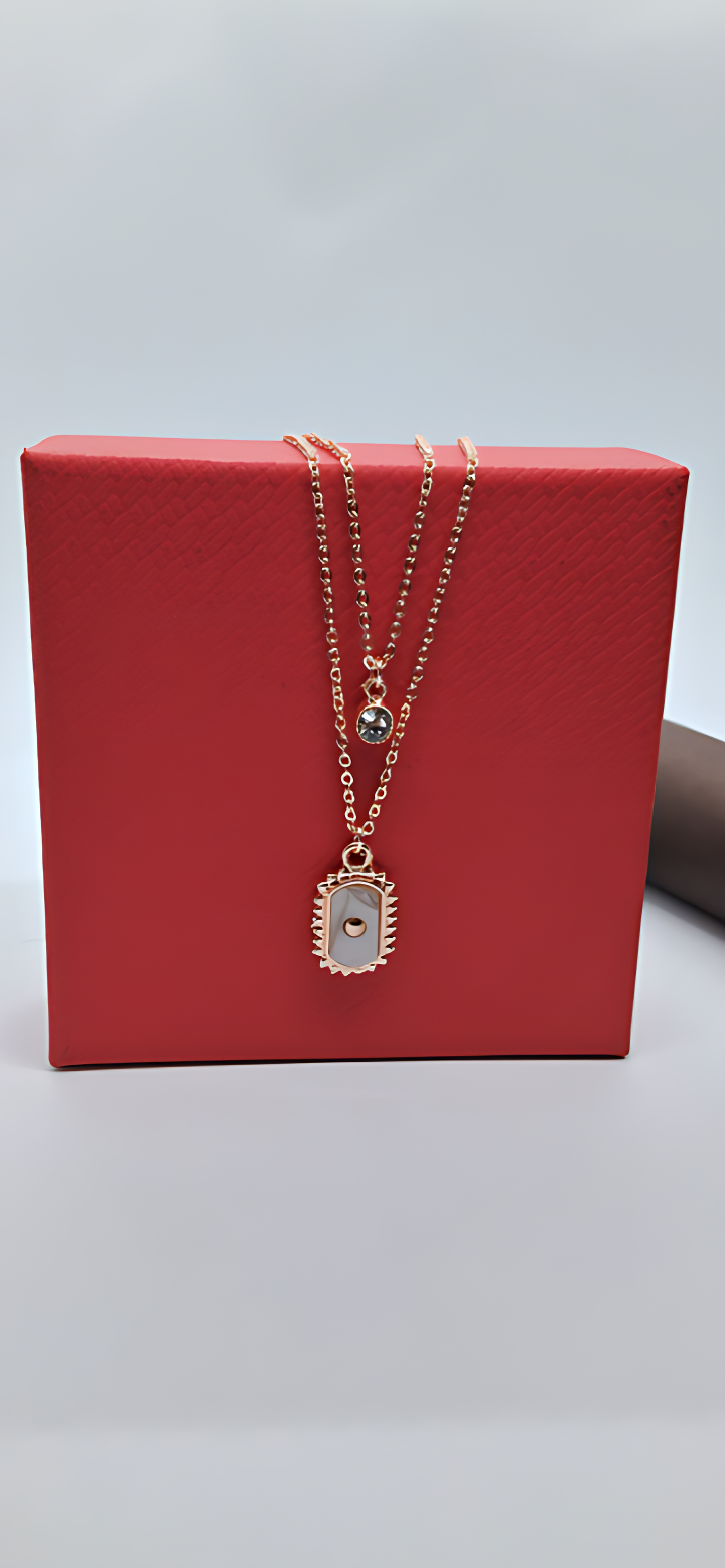 Rose Gold   Double Chain Necklace