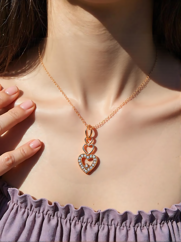 Rose Gold Heart Pendant Necklace