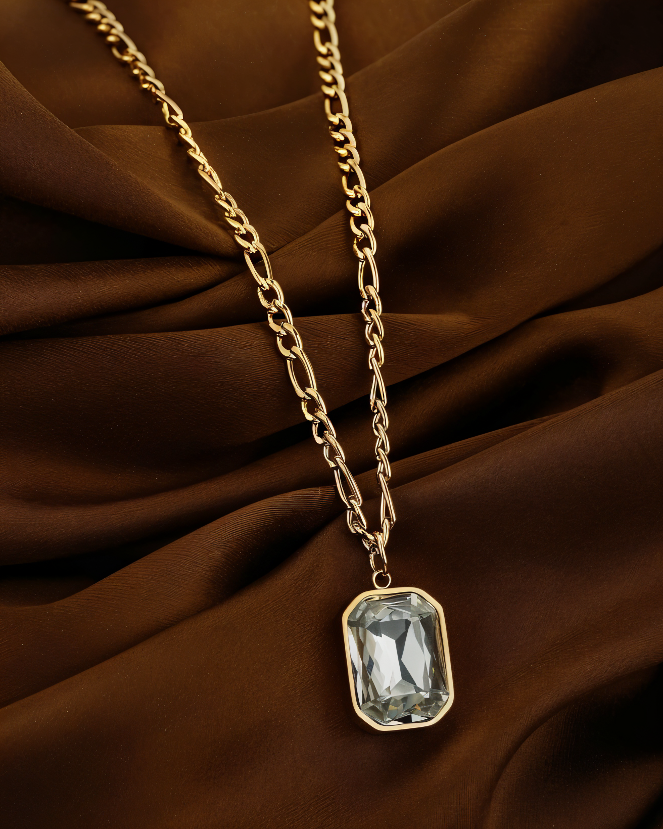 Anti Tennis Gold-Plated Pendant with Crystal Charm