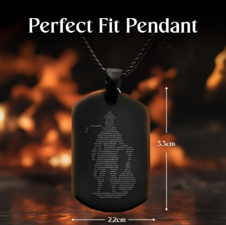 Divine Hanuman Engraved Black Pendant