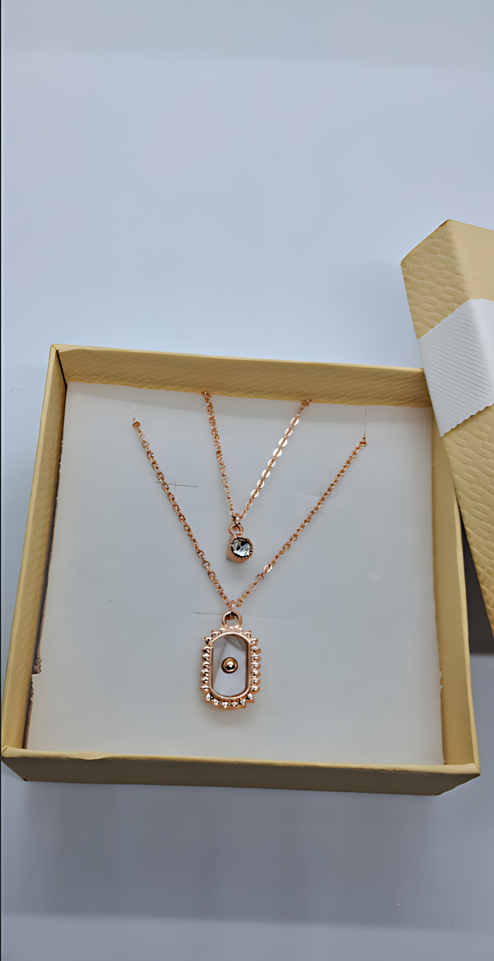 Rose Gold   Double Chain Necklace